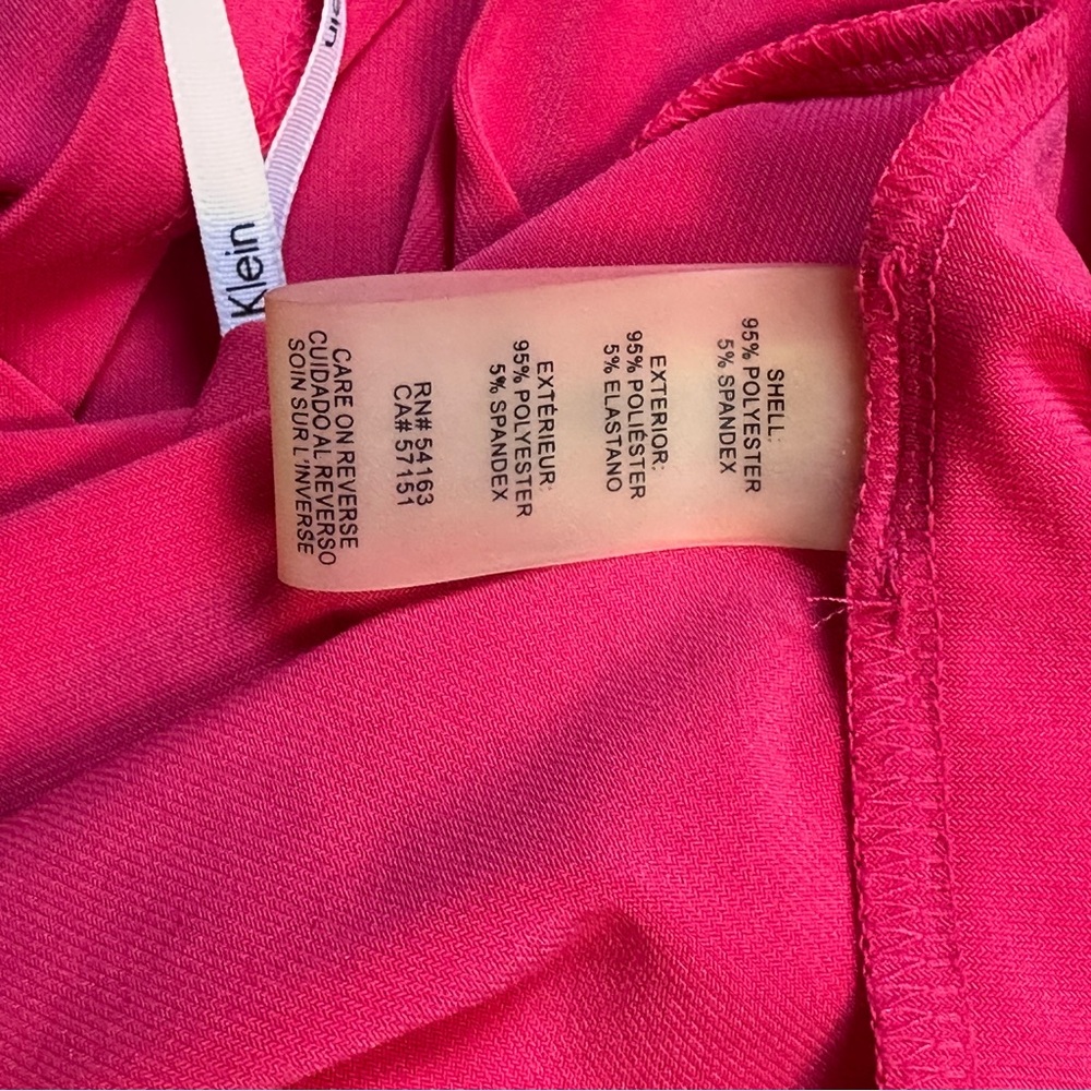 Calvin Klein Red Asymmetrical Sleeveless Blouse Womens Size Small Petite - Picture 6 of 7